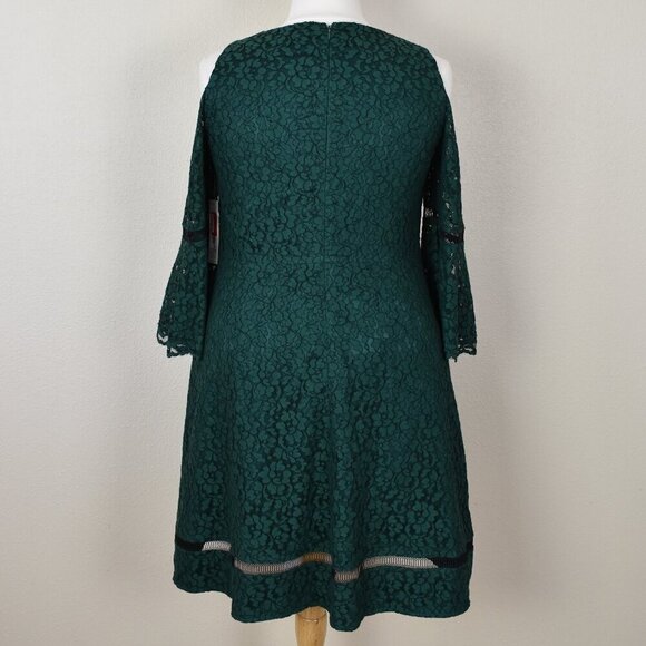 Eliza J Green Lace Cold Shoulder Dress 14w NEW - Picture 6 of 9